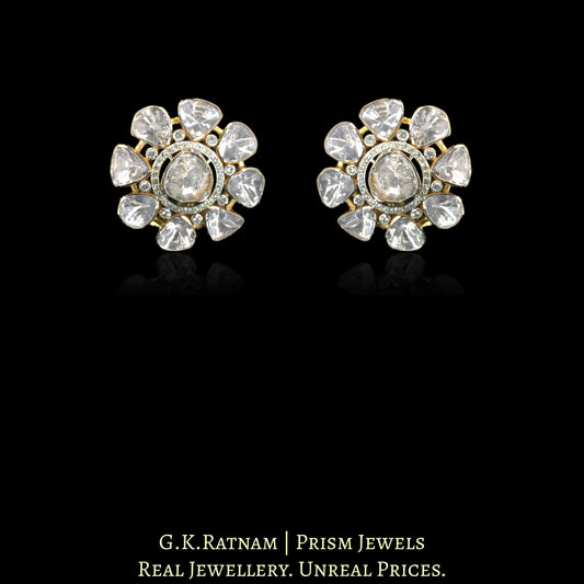 14k Gold and Diamond Polki Open Setting Tops