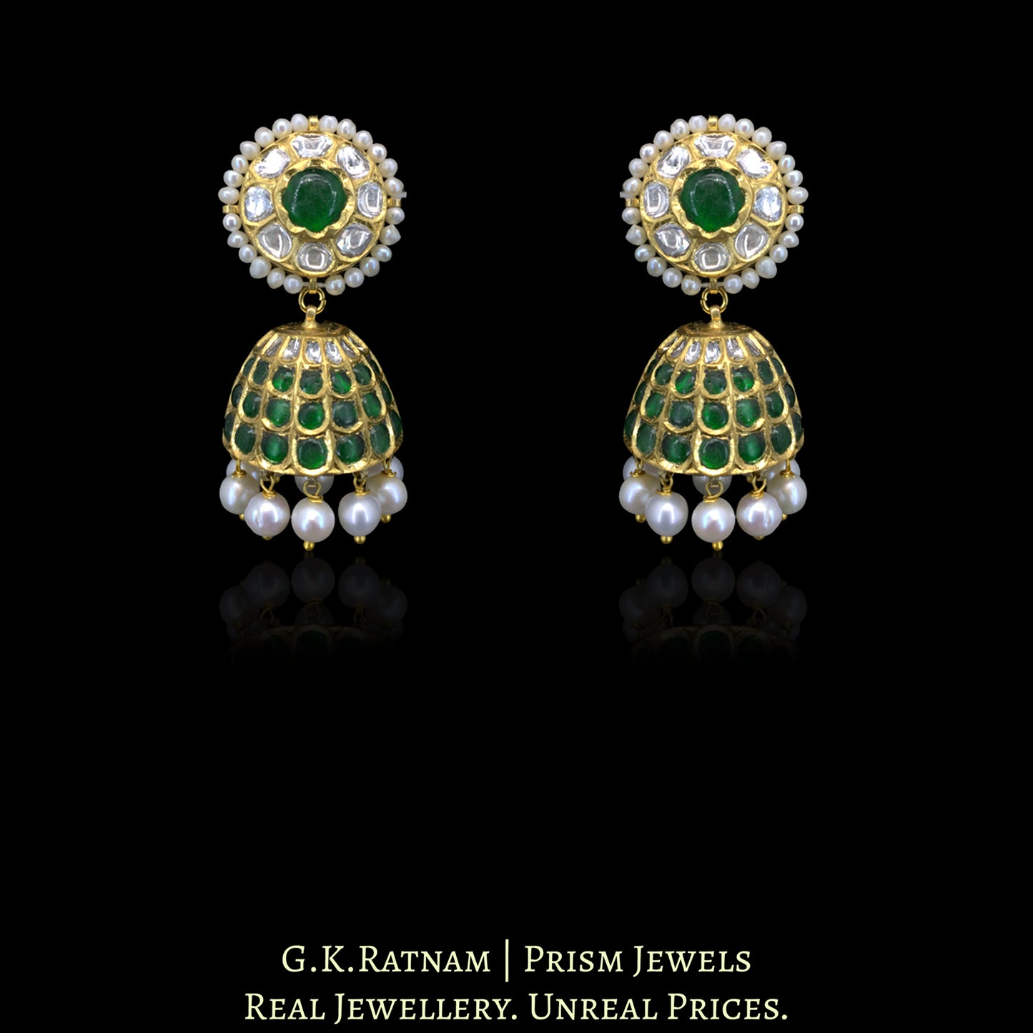 18k Gold and Diamond Polki Necklace Set