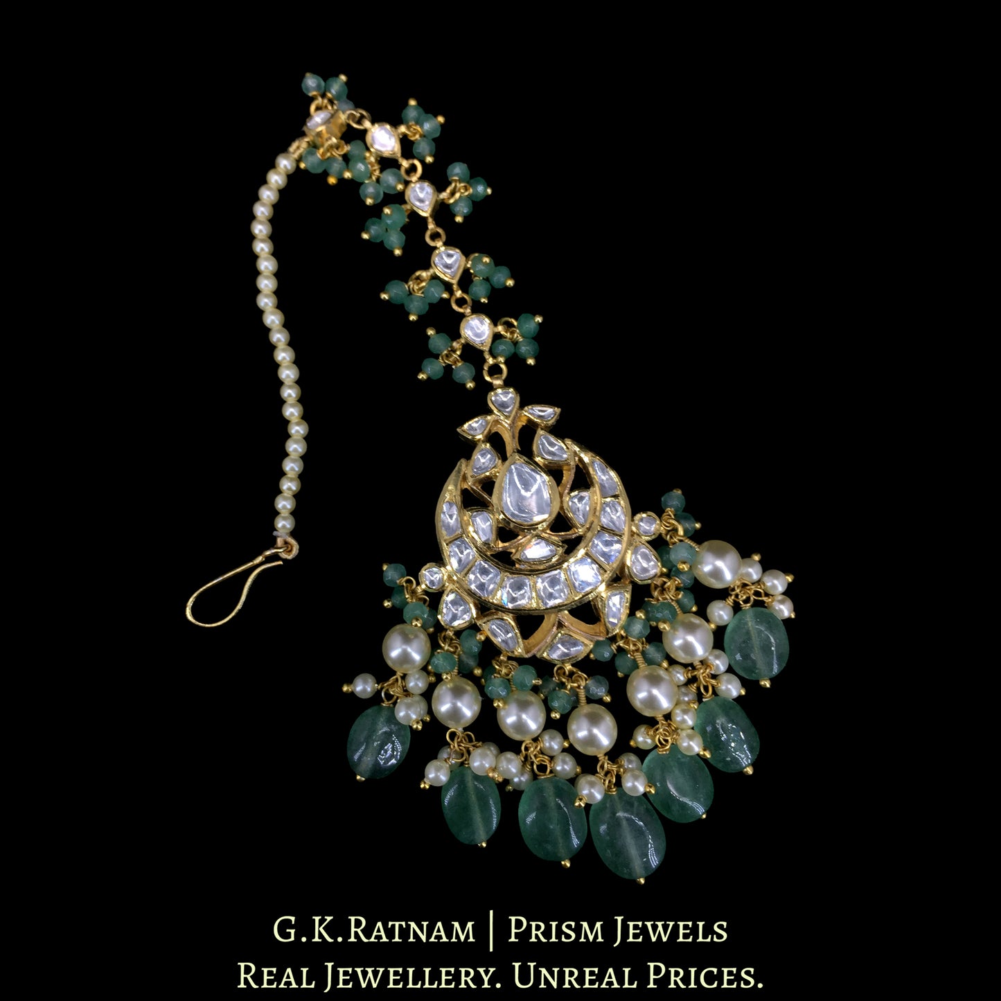 18k Gold and Diamond Polki Maang Tika