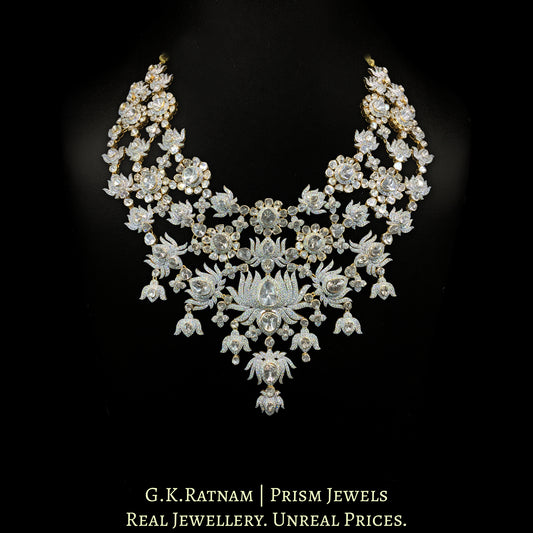 14k Gold and Diamond Polki Open Setting Bridal Necklace Set - G. K. Ratnam