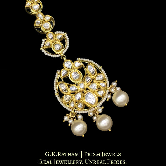 18k Gold and Diamond Polki Maang Tika with elaborate attachments