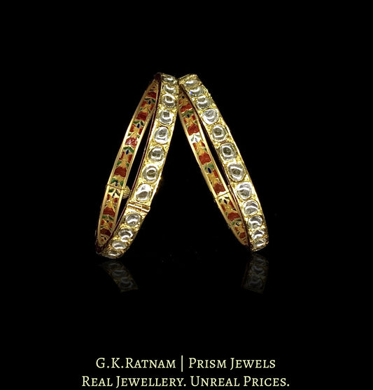18k Gold and Diamond Polki Chudi Pair