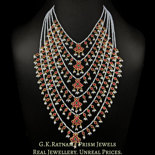 23k Gold and Diamond Polki south-style six-row Necklace - G. K. Ratnam