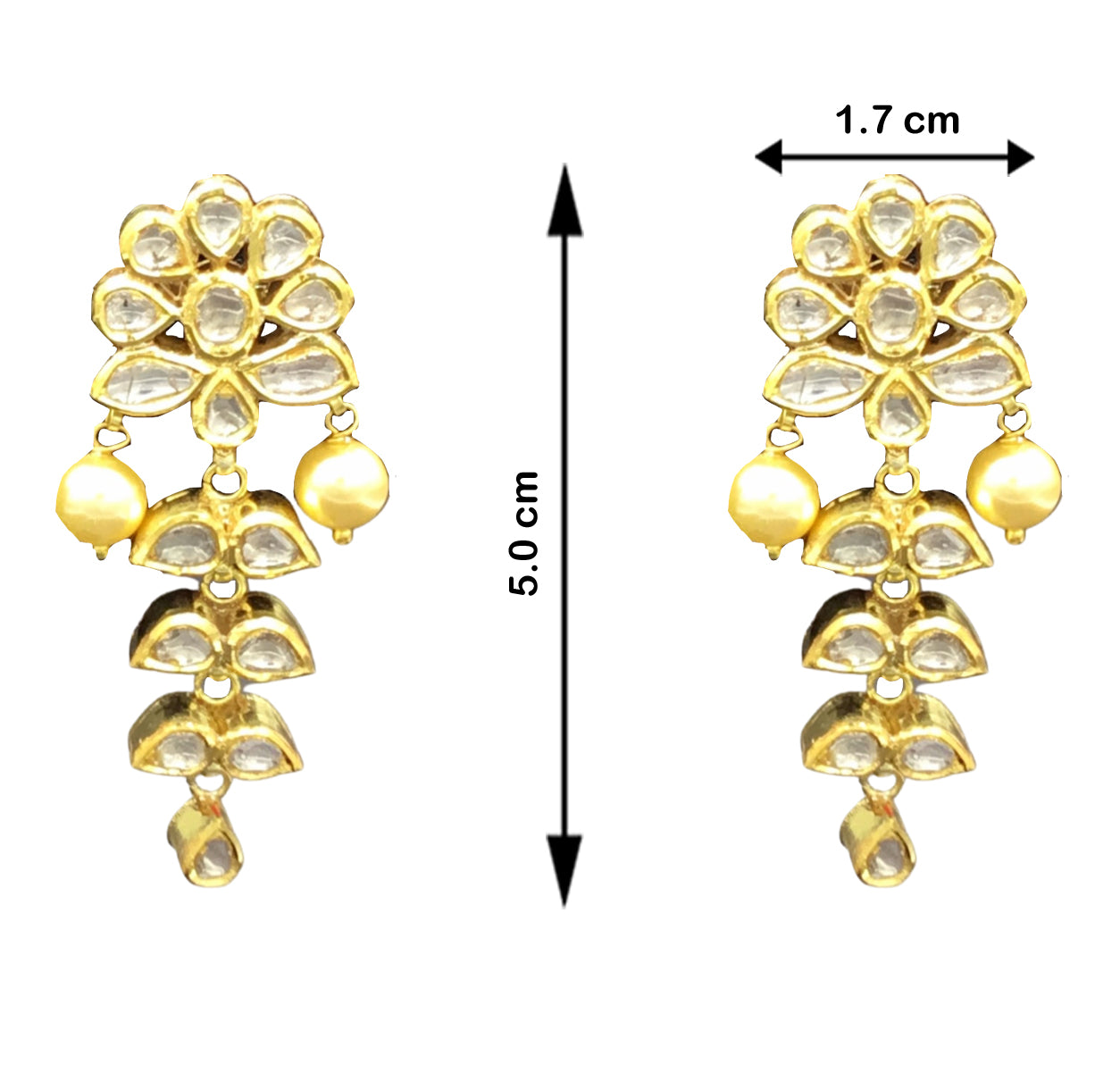 Traditional Gold and Diamond Polki two-line Necklace Set - G. K. Ratnam