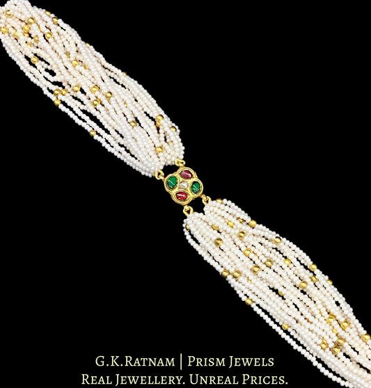 23k Gold and Diamond Polki multi-color Rakhi-cum-Bracelet