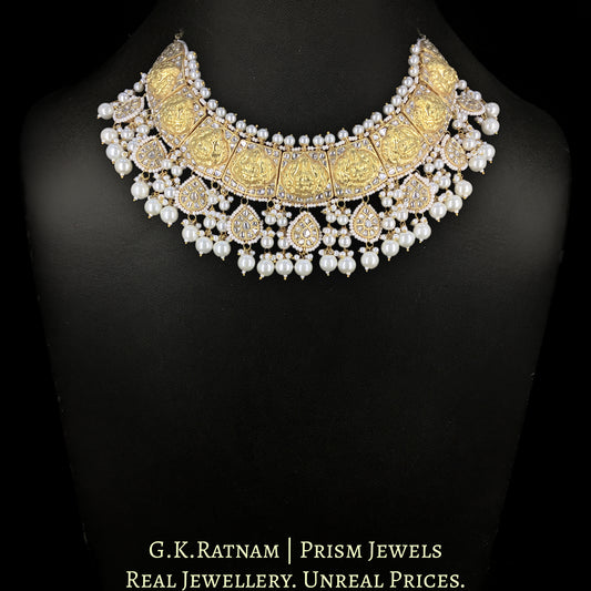 23k Gold and Diamond Polki temple-style Necklace Set
