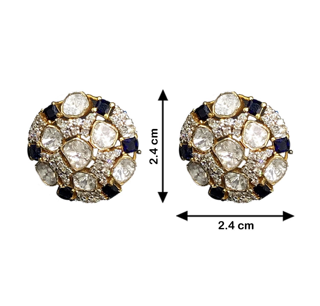 14k Gold and Diamond Polki Open Setting Broach Necklace Set with Aquamarine beads