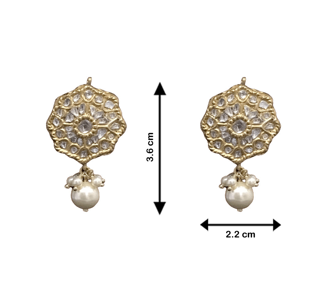 23k Gold and Diamond Polki all-uncut floral Pendant Set with Patrihaar / Ranihaar