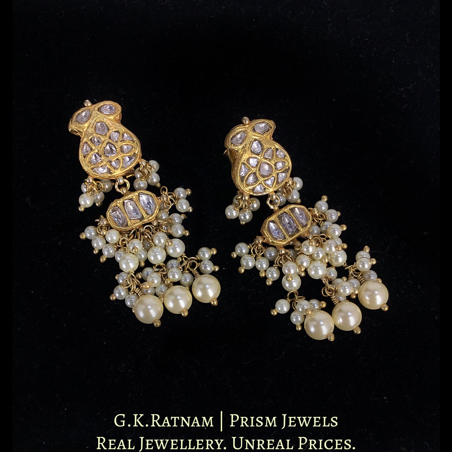 23k Gold and Diamond Polki Long Necklace Set