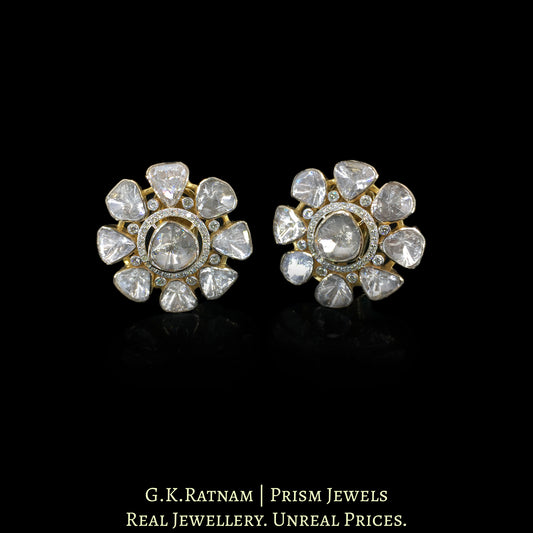 14k Gold and Diamond Polki Open Setting Tops