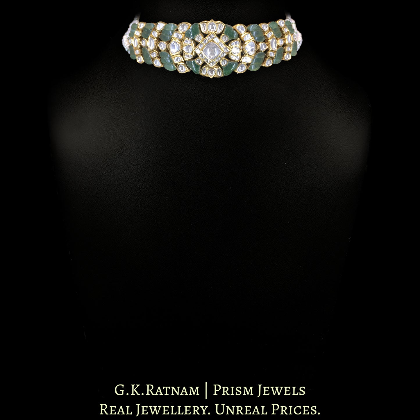 18k Gold and Diamond Polki Choker Necklace