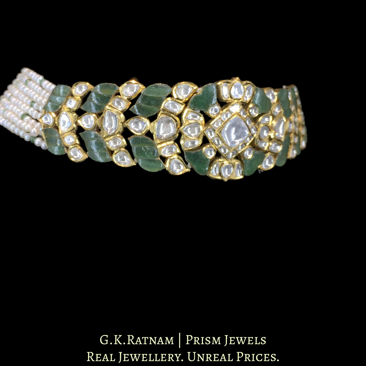 18k Gold and Diamond Polki Choker Necklace