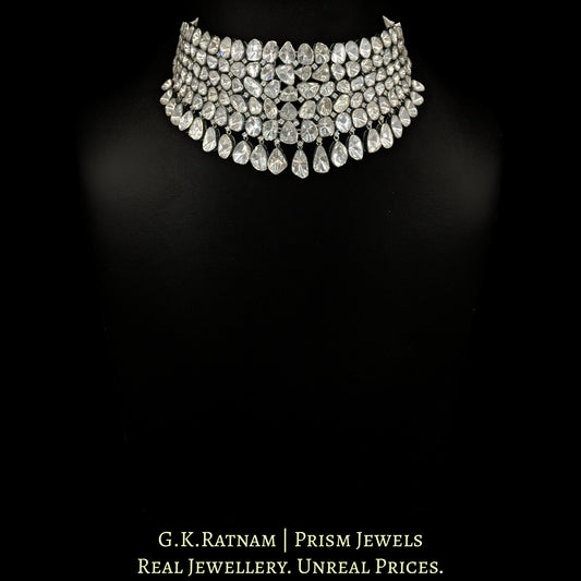 14k Gold and Diamond Polki Open Setting Choker Necklace - G. K. Ratnam