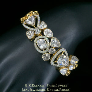 14k Gold and Diamond Polki Open Setting Bracelet