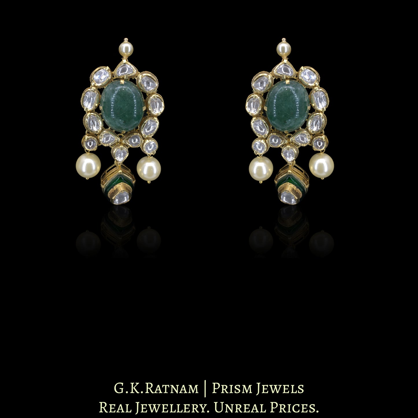 18k Gold and Diamond Polki double-casing Necklace Set