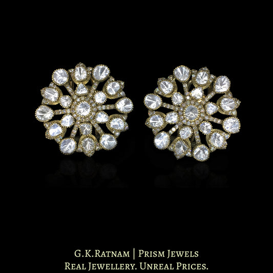 14K Gold And Diamond Polki Open Setting Karnfools - G. K. Ratnam