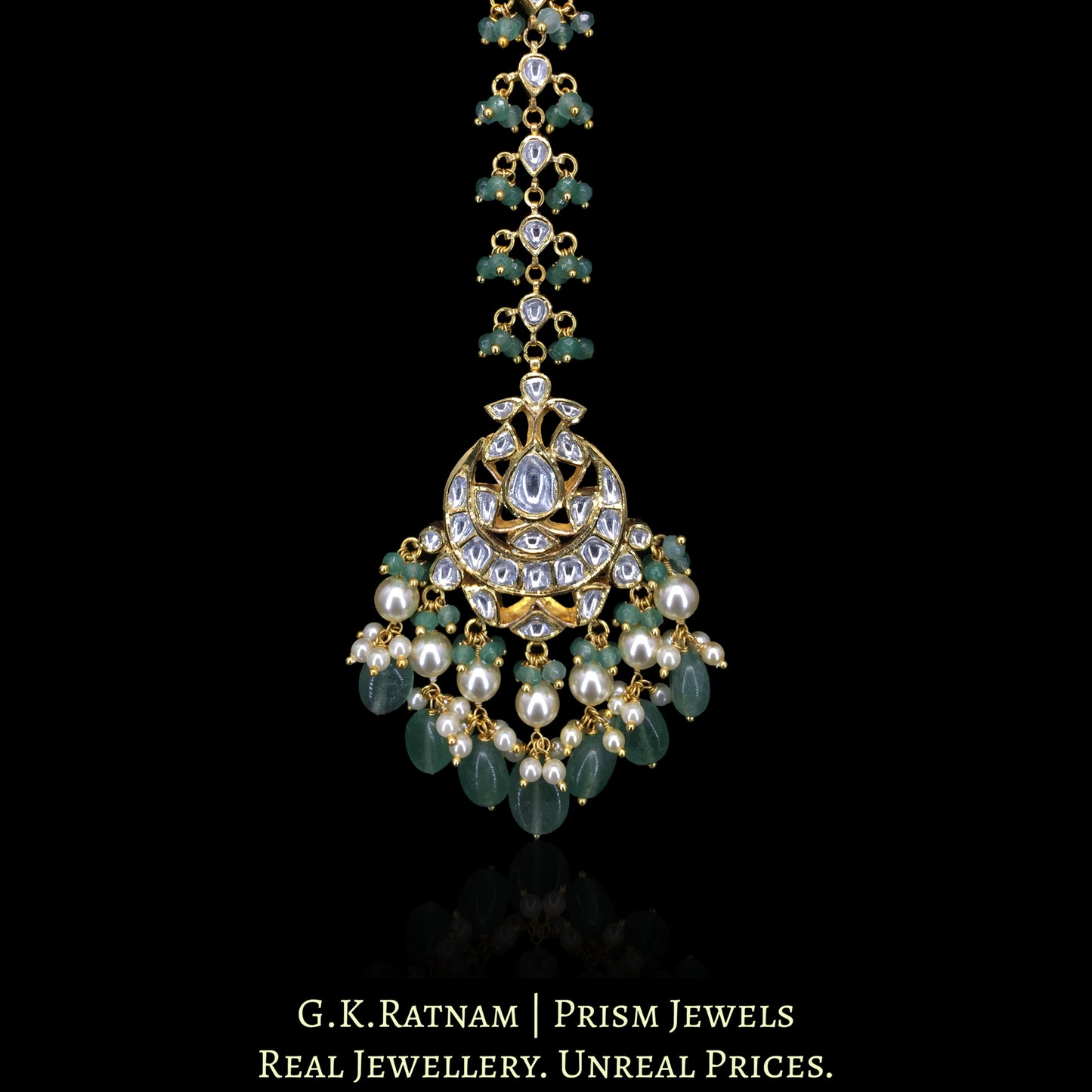 18k Gold and Diamond Polki Maang Tika