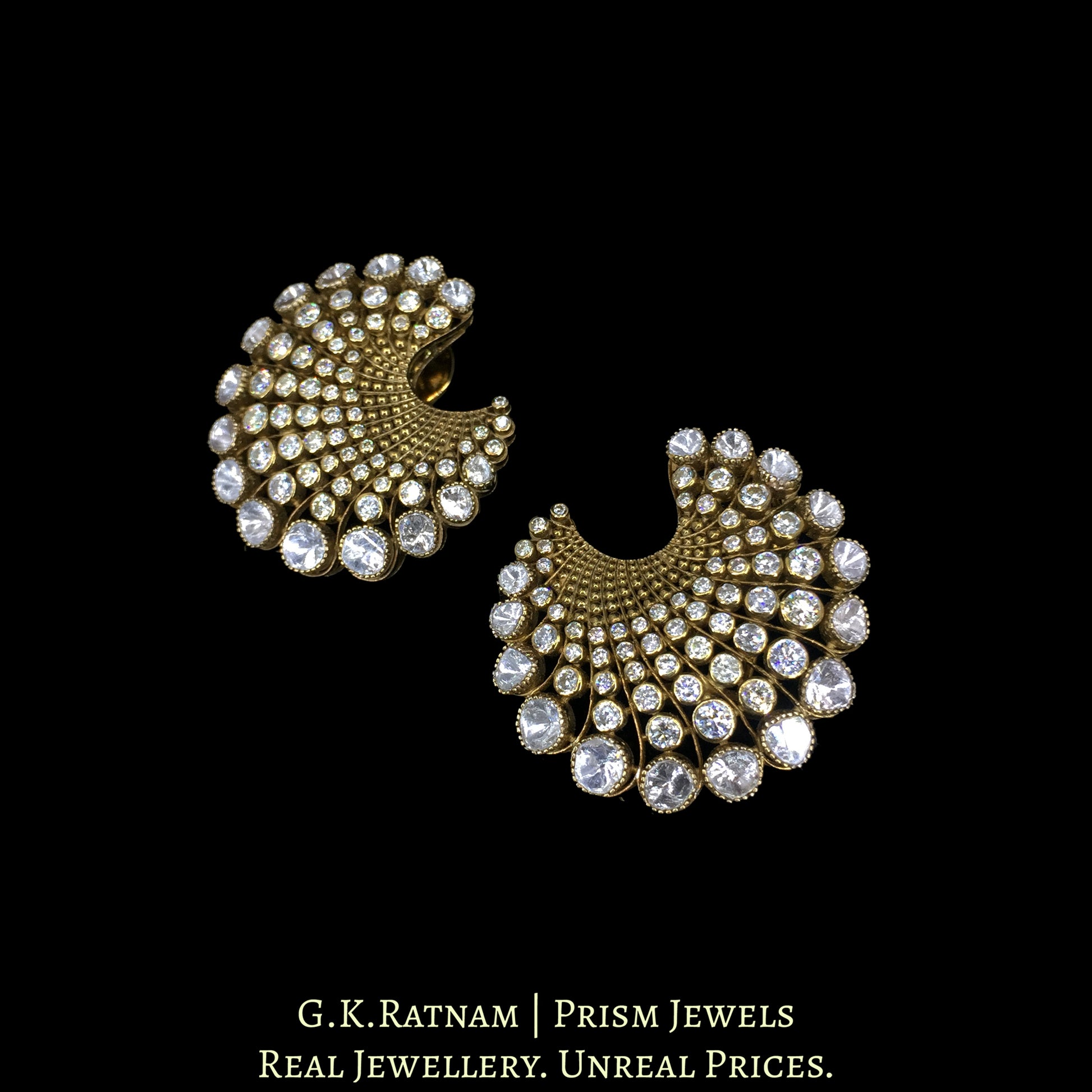 14K Gold And Diamond Polki Open Setting Karnfool - G. K. Ratnam