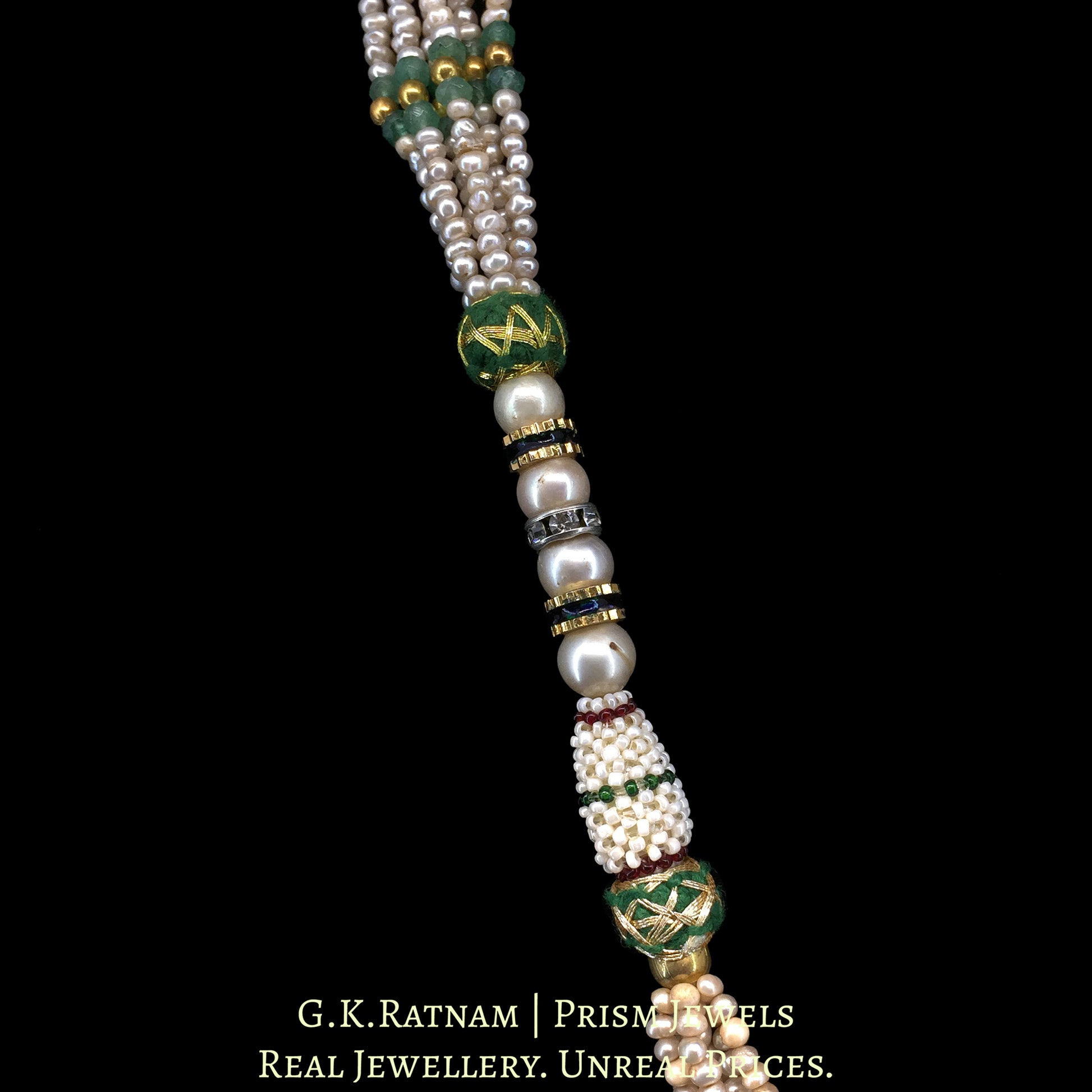 23K Gold And Diamond Polki Shrinath Ji Pendant With Stone - G. K. Ratnam