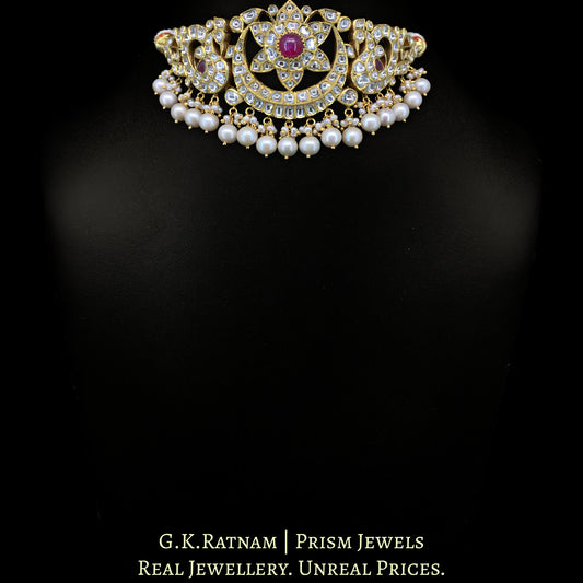 18k Gold and Diamond Polki antique-finish Choker Necklace - G. K. Ratnam