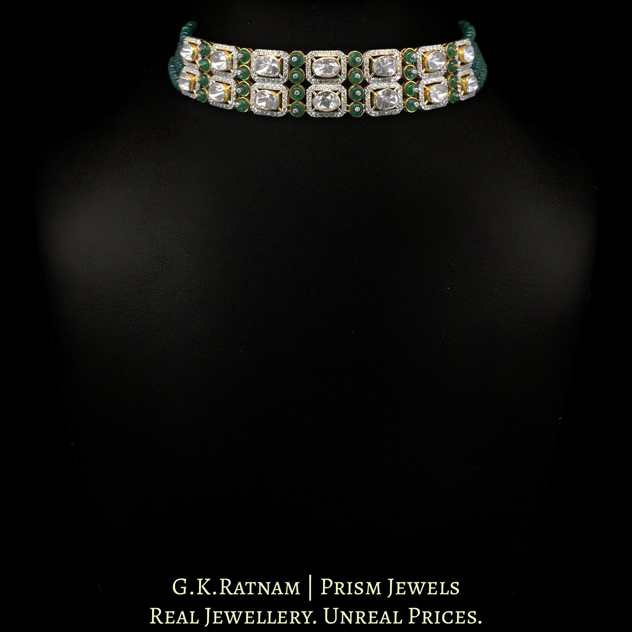 14k Gold and Diamond Polki Open Setting Choker / Bracelet