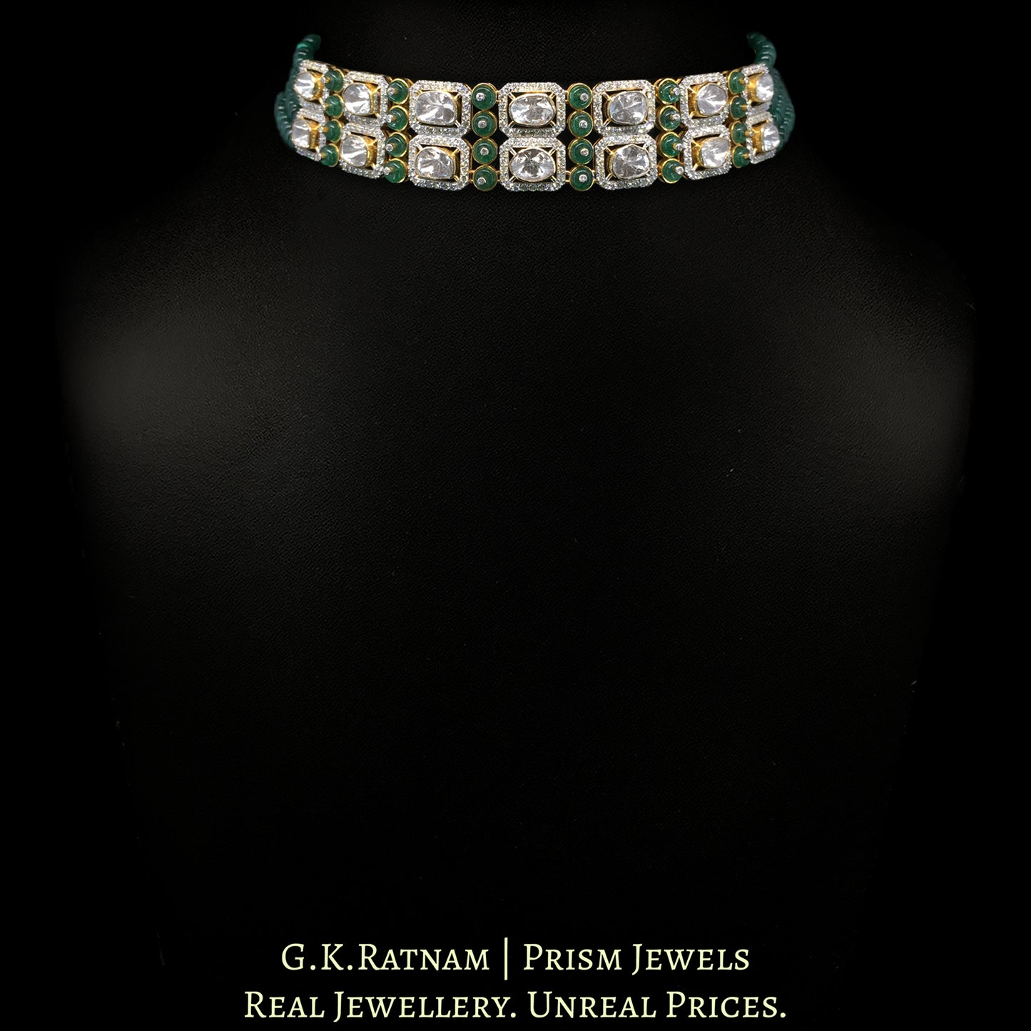 14k Gold and Diamond Polki Open Setting Choker / Bracelet