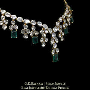 14k Gold and Diamond Polki Open Setting Necklace Set