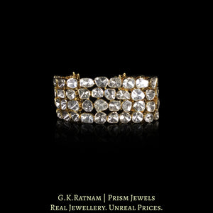 18k Gold and Diamond Polki Open Setting Four-Row Bracelet