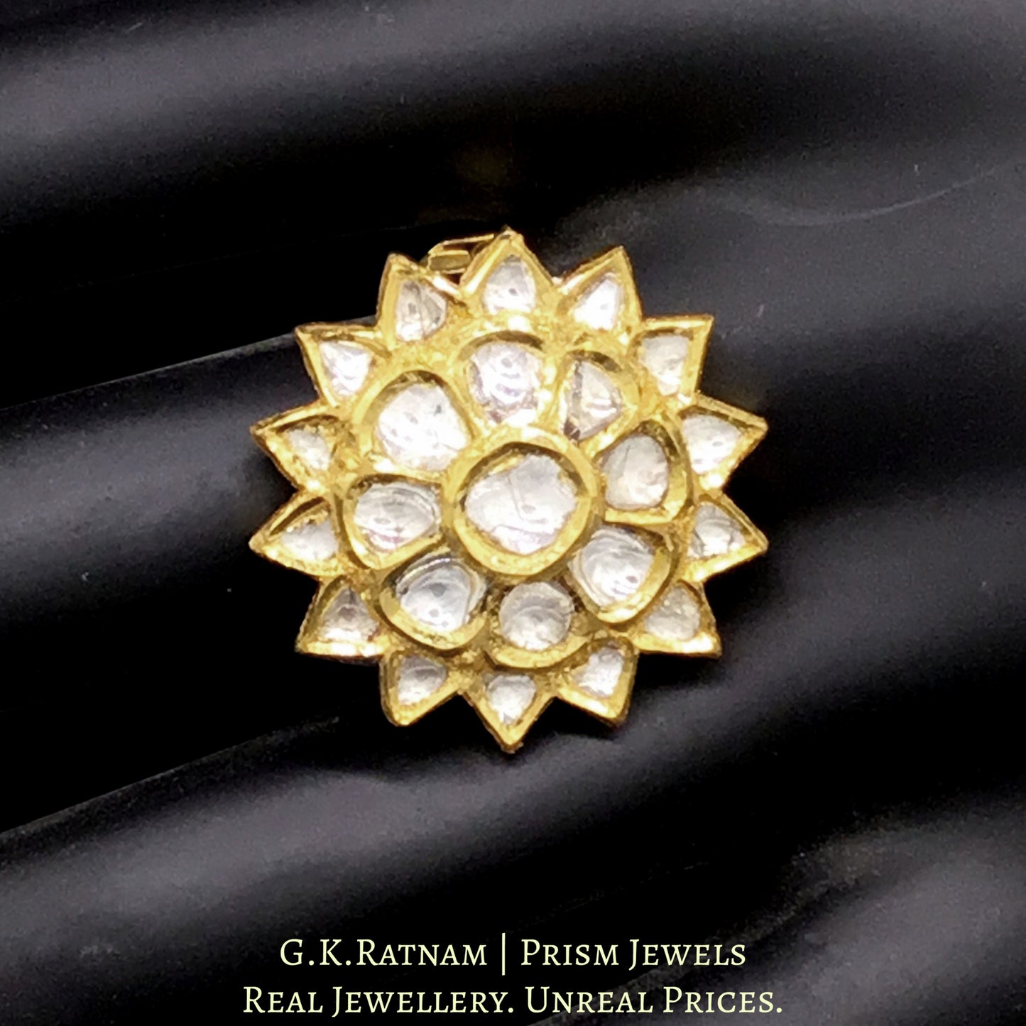 18k Gold and Diamond Polki star-shaped Ring - G. K. Ratnam