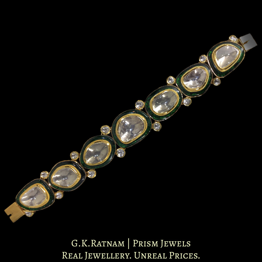 18k Gold and Diamond Polki Bracelet with with far sized uncuts