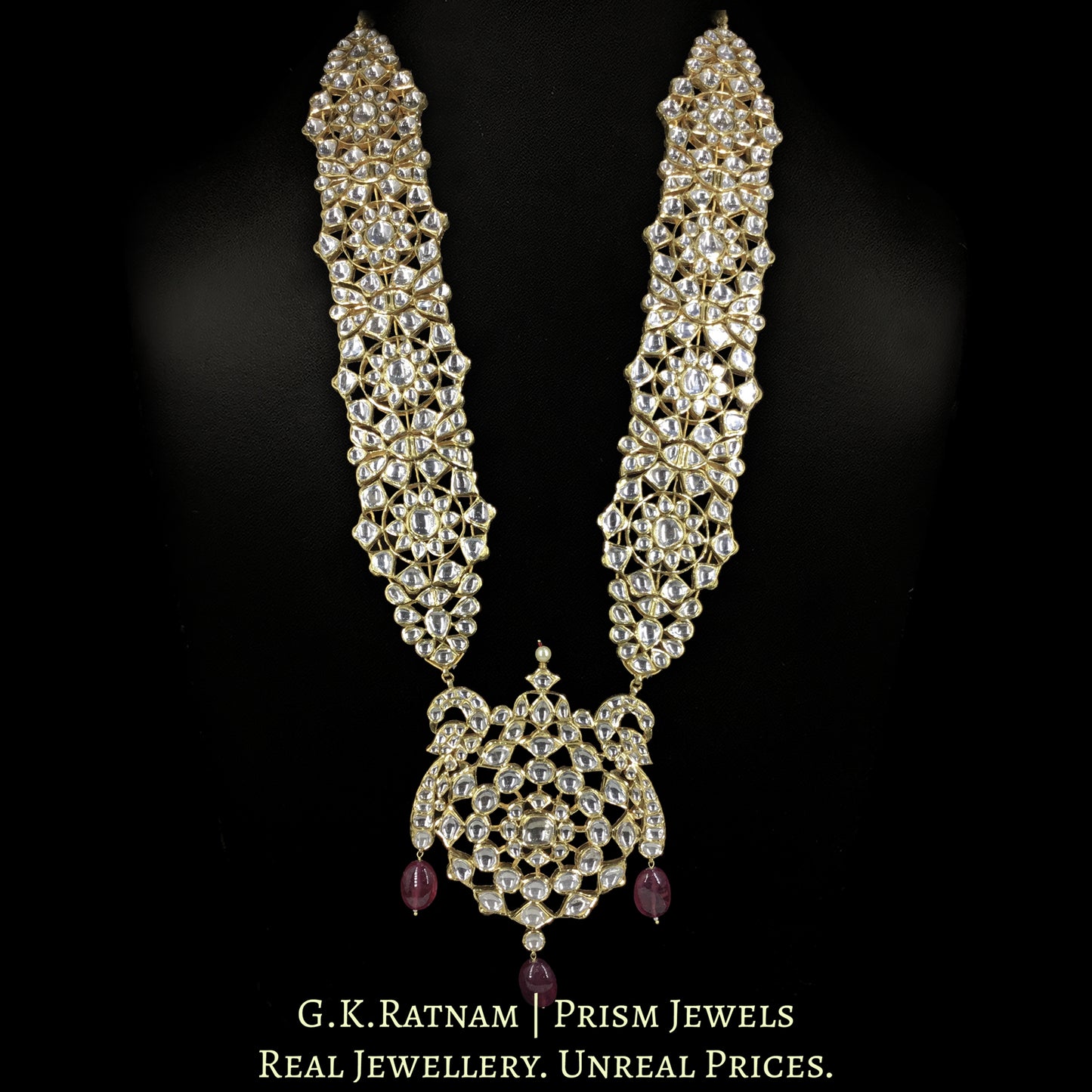 18k Gold and Diamond Polki Regal Ranihaar Necklace