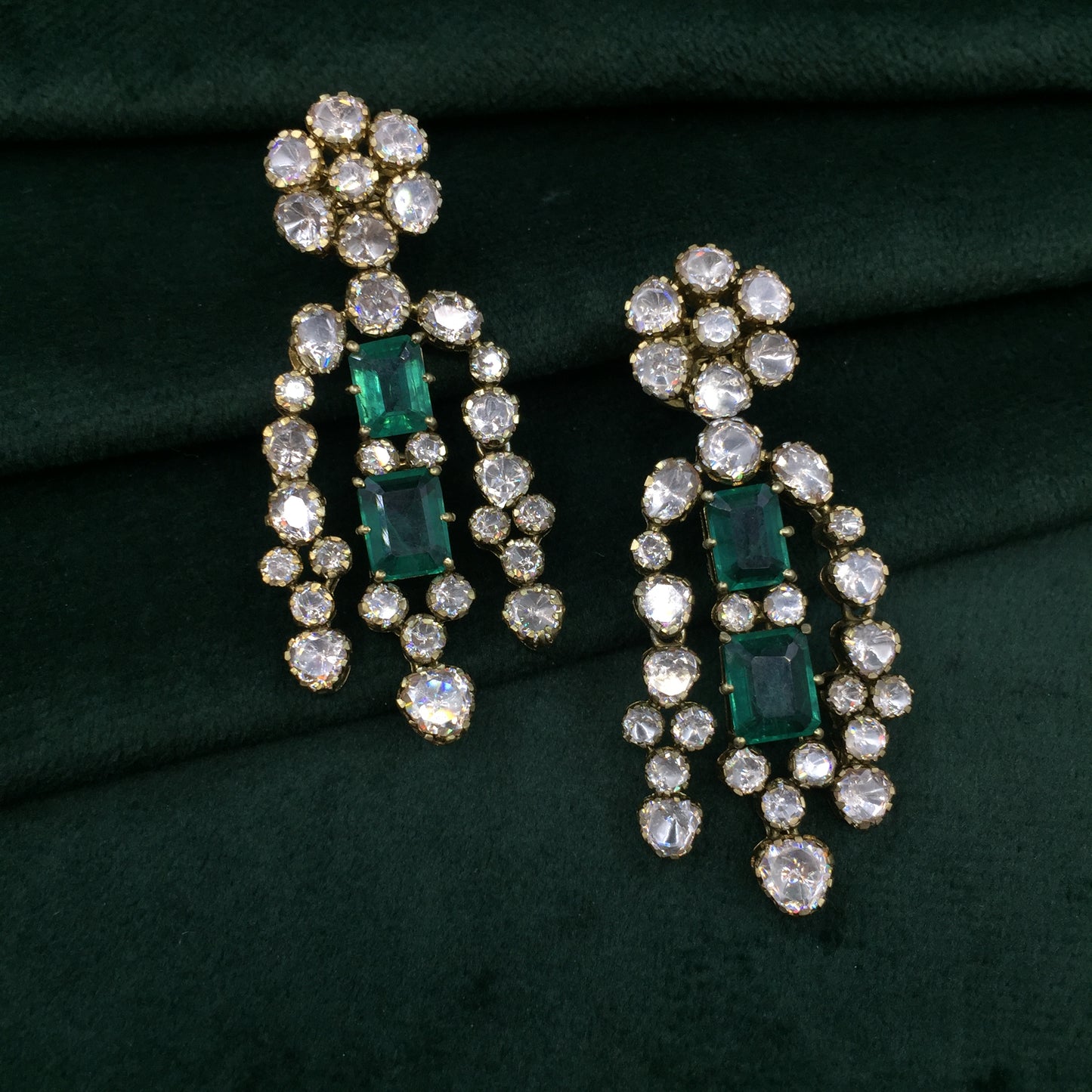 925 Silver Necklace Set with Lab Grown Emeralds