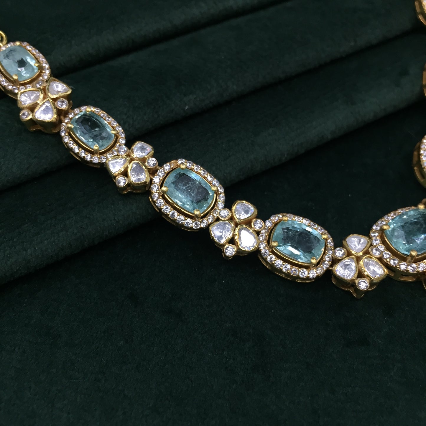 925 Silver Necklace Set with Lab Grown Russian Emeralds