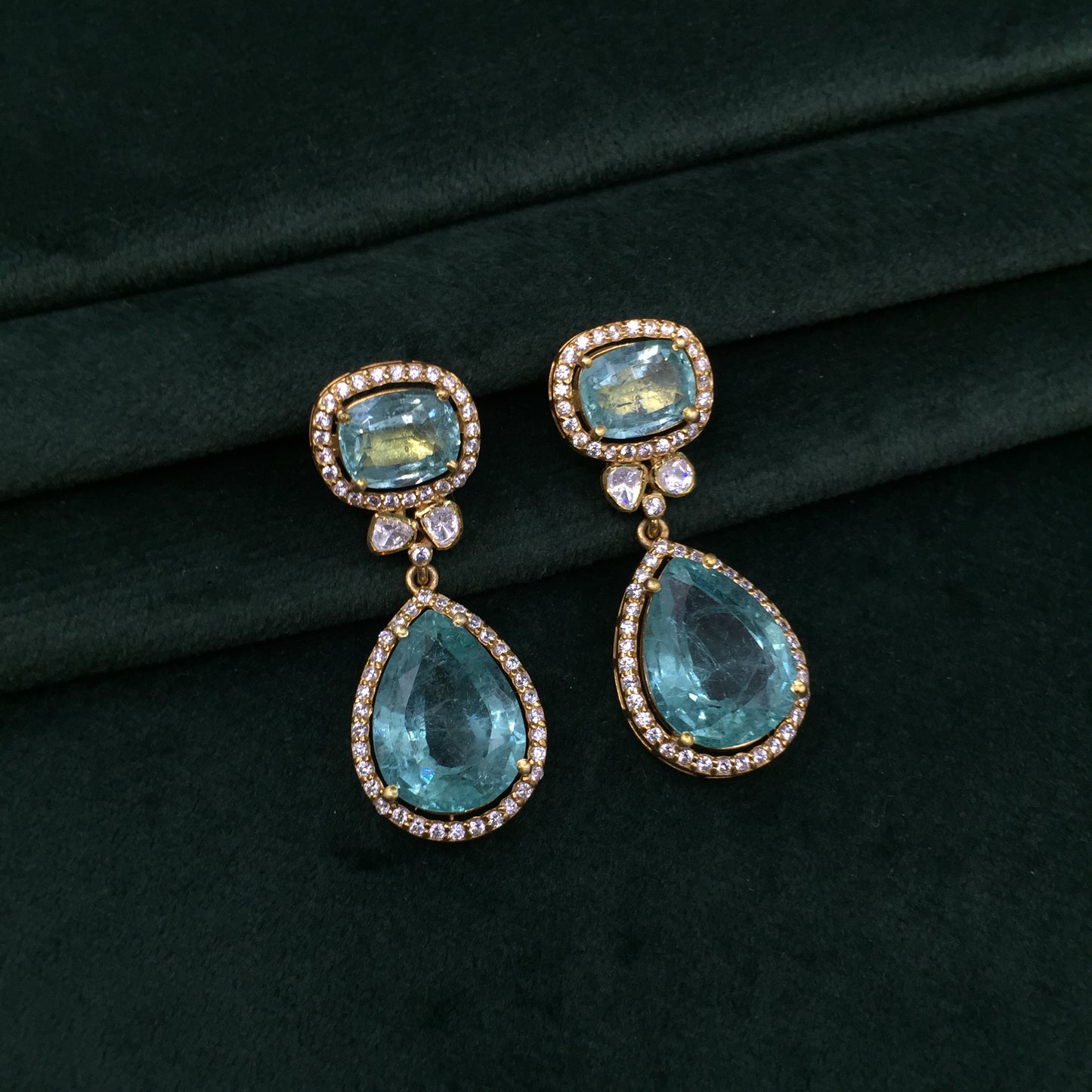 925 Silver Necklace Set with Lab Grown Russian Emeralds