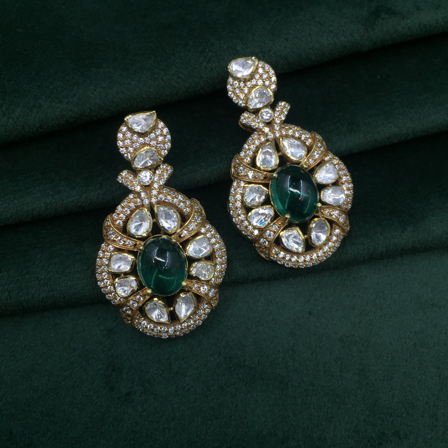 925 Silver Necklace Set with Lab Grown Emeralds