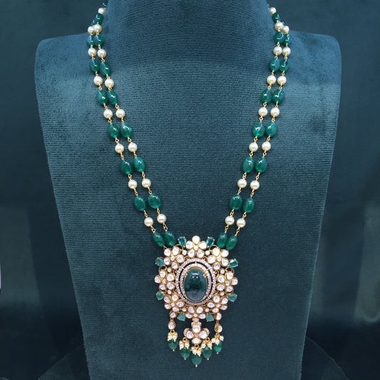 925 Silver Pendant Set with Lab Grown Emeralds