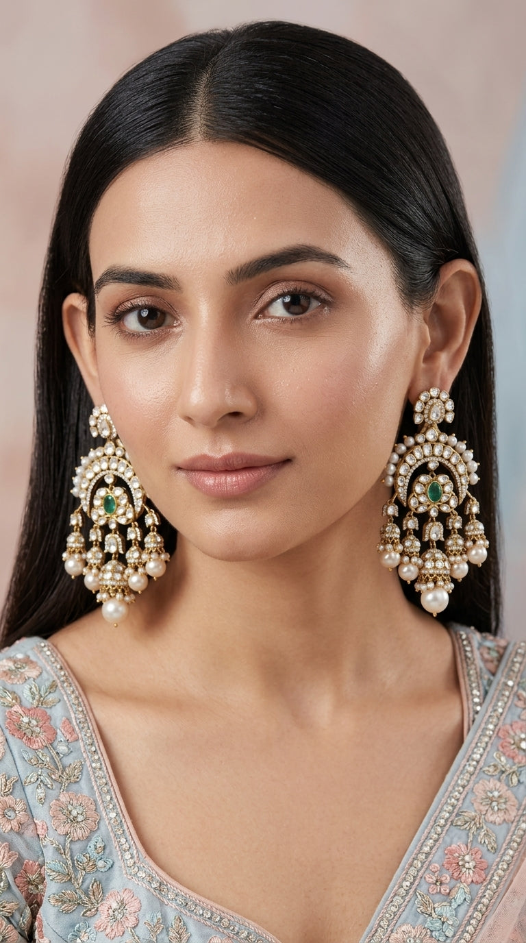 925 Silver Chand Balis with Jhumkis Earring Pair