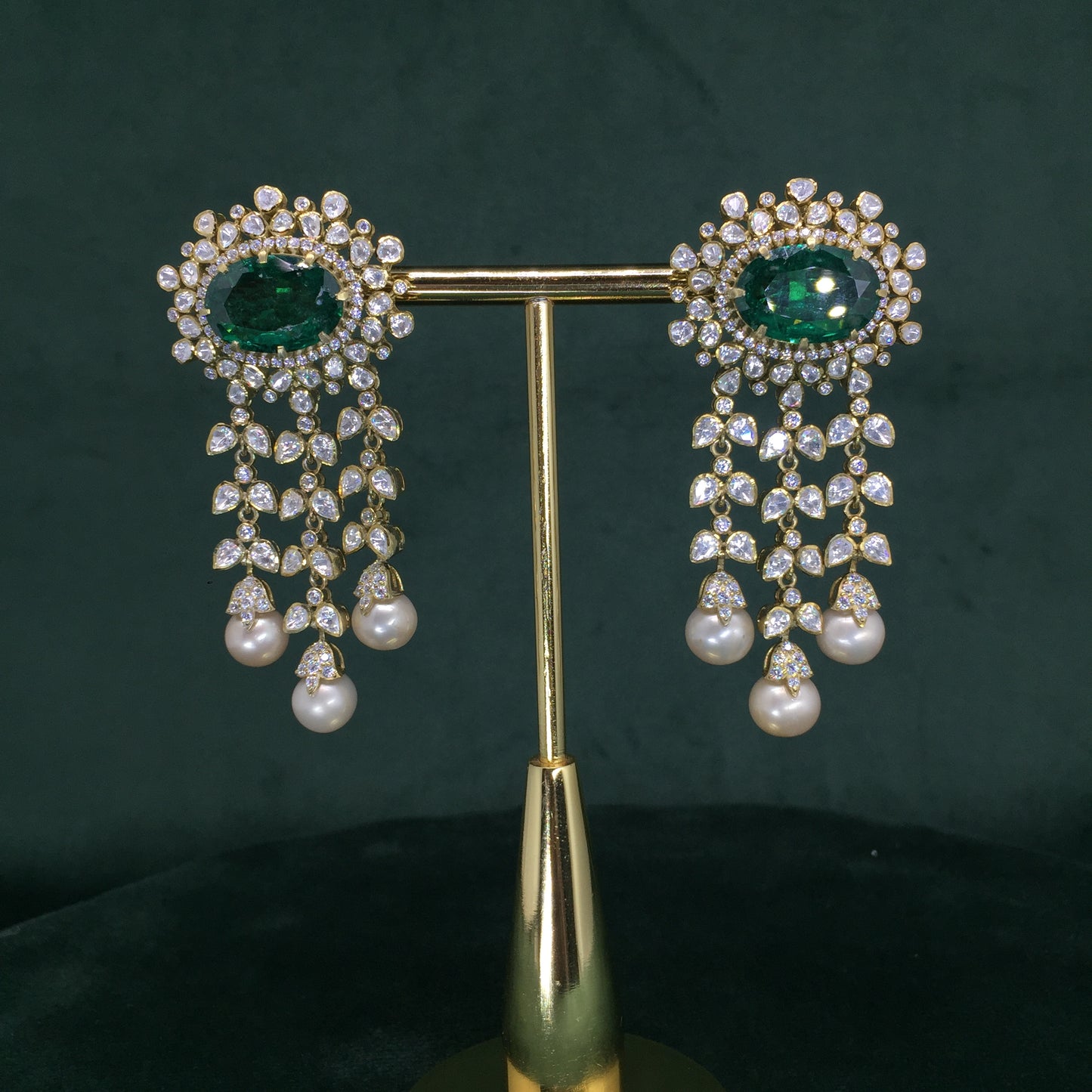 925 Silver Necklace Set with Lab Grown Emeralds
