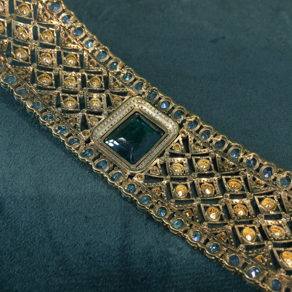 925 Silver Necklace With Lab Grown Emerald - G. K. Ratnam