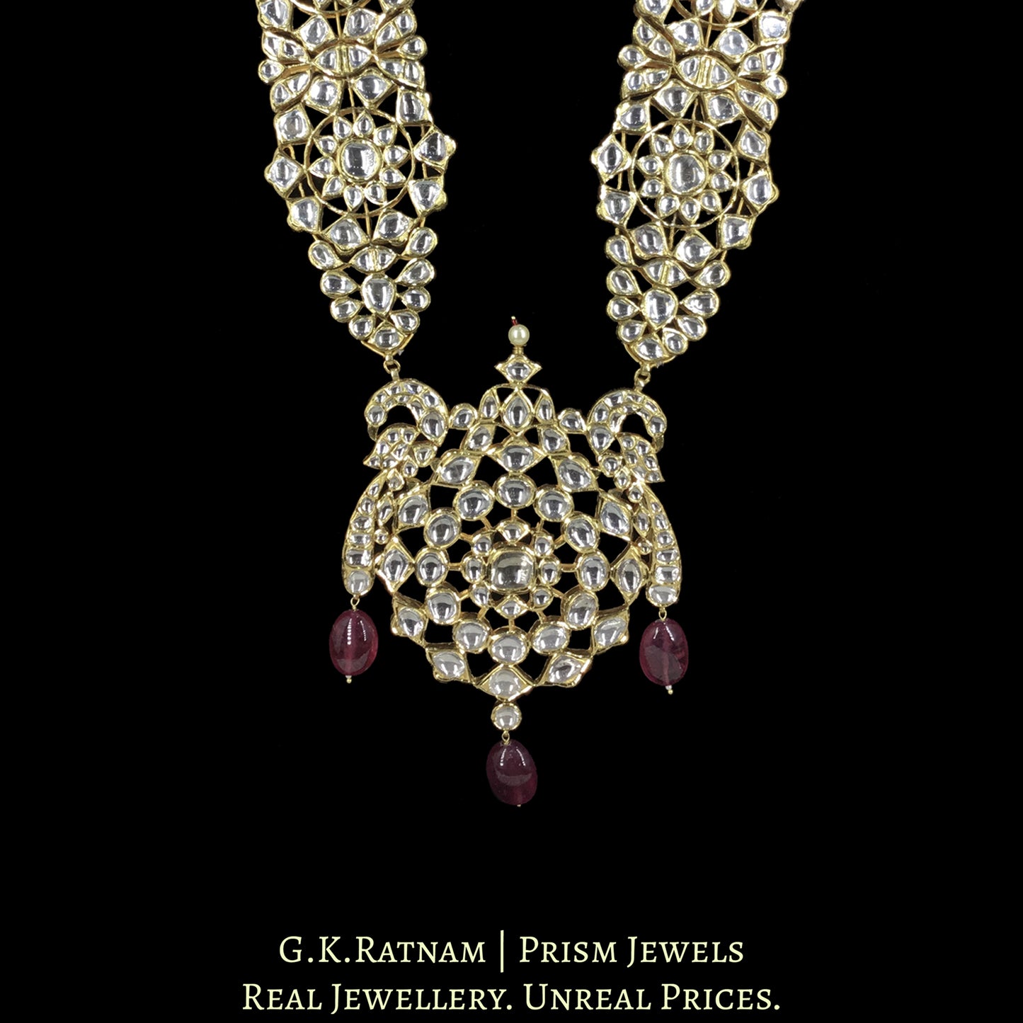 18k Gold and Diamond Polki Regal Ranihaar Necklace