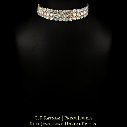14k Gold and Diamond Polki Open Setting Bracelet / Choker with detachable Pendant