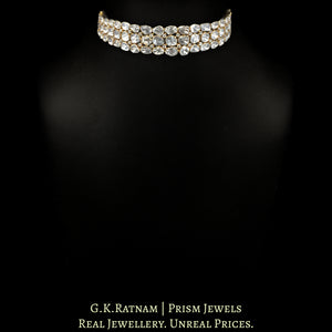 14k Gold and Diamond Polki Open Setting Bracelet / Choker with detachable Pendant