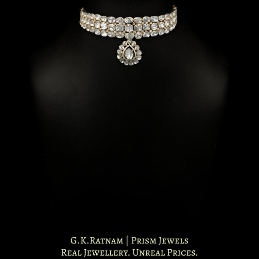 14k Gold and Diamond Polki Open Setting Bracelet / Choker with detachable Pendant