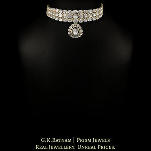14k Gold and Diamond Polki Open Setting Bracelet / Choker with detachable Pendant