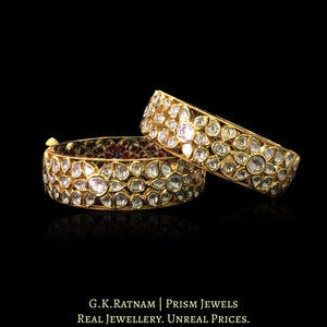 18k Gold and Diamond Polki Bangle Pair