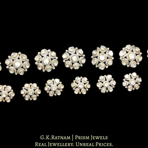 18k Gold and Diamond Polki Open Setting Sherwani Buttons