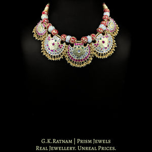 23k Gold and Diamond Polki Pankhi Necklace Set