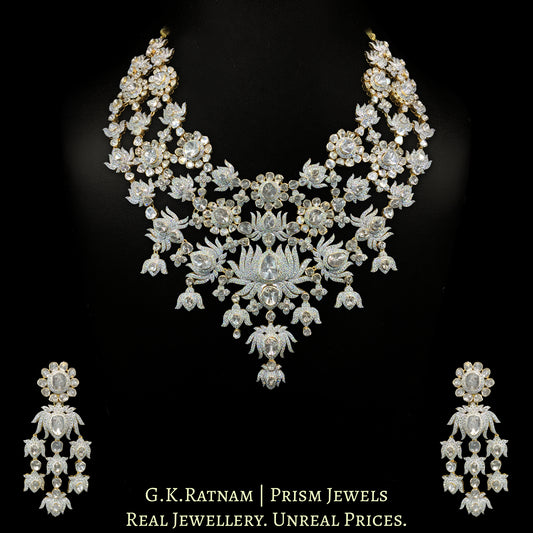 14k Gold and Diamond Polki Open Setting Bridal Necklace Set - G. K. Ratnam