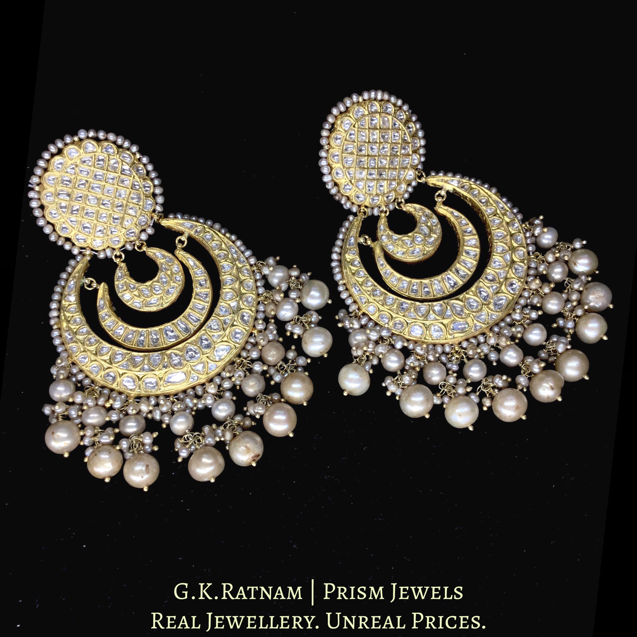 Shop Rubans Gold-Plated Dome Shaped Chandbali Earrings Online at Rubans