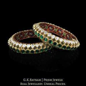 18k Gold and Diamond paunchi-inspired Polki Bangle Pair